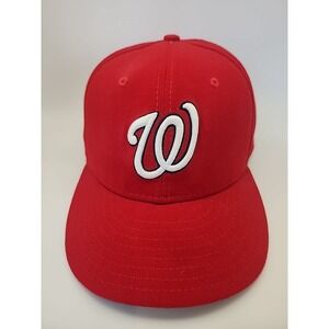 Washington Nationals MLB New Era 59Fifty Size 8 Red Fitted Cap Baseball Hat NL